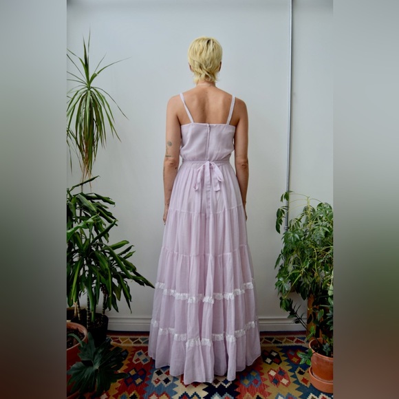 Vintage Gunne Sax princess tiered maxi dress in soft pink, size 11 - Picture 3 of 7